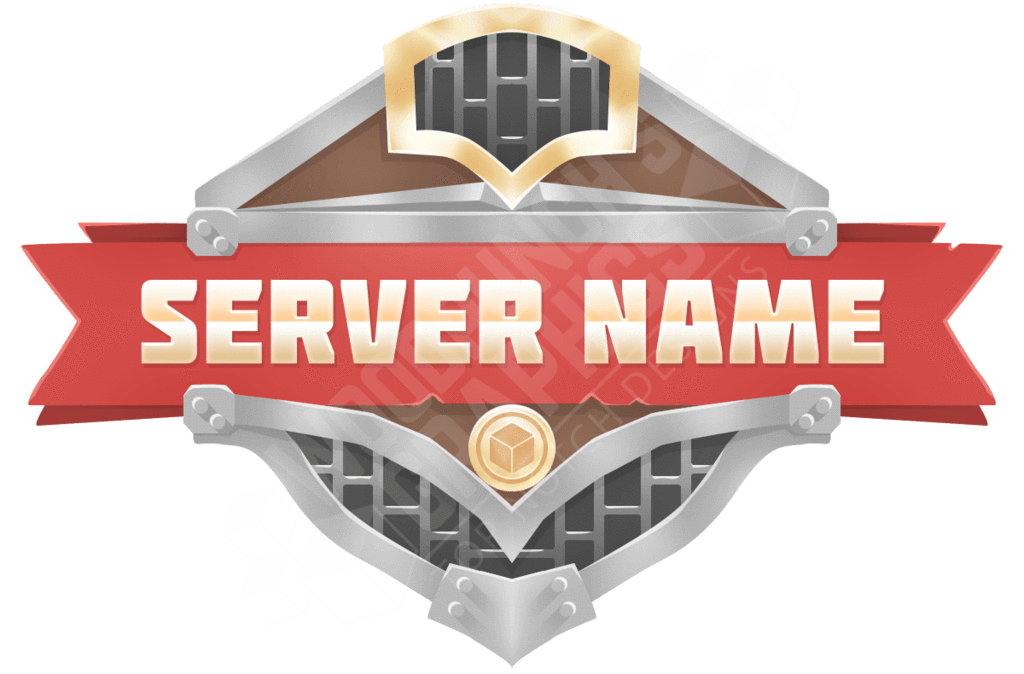 Red Server Logo - Steel Shield - Minecraft Server Logo Template – Woodpunch's Graphics ...