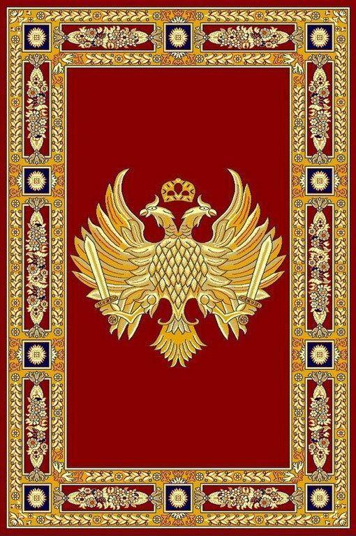 Red Double Headed Eagle Logo - Rectangular Ecclesiastical Carpet With Double Headed Eagle In Red
