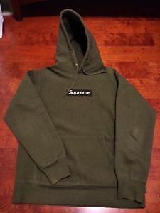 Supreme Army Logo - Supreme Box Logo Hoodie Medium Army AUTHENTIC Pullover Olive Green