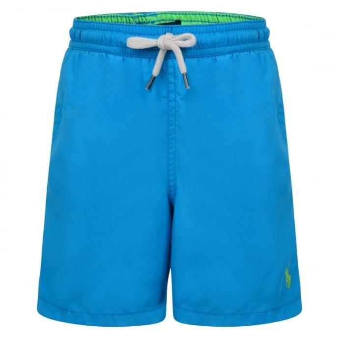 Lime Green and Blue Logo - Ralph Lauren Boys Turquoise Swim Shorts with Lime Green Logo - Ralph ...