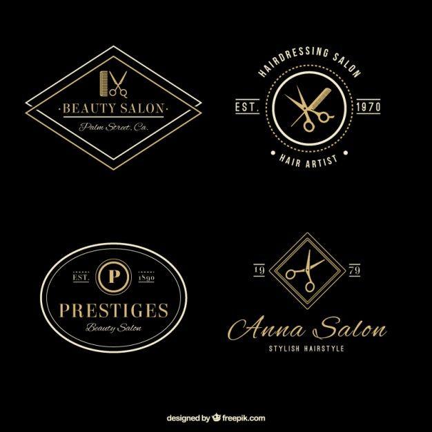Hair Salon Logo - Elegant hair salon logos Vector | Free Download