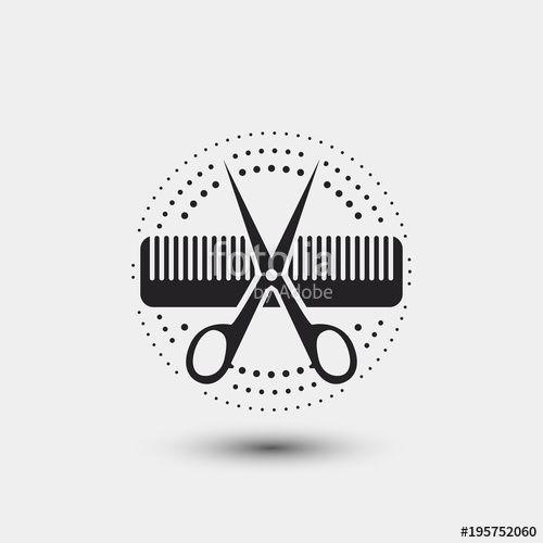 Hair Salon Logo - Hair salon logo scissors comb vector illustration Stock image