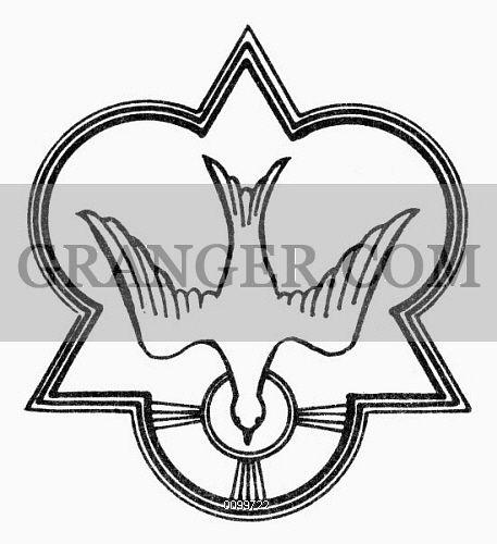 Dove in Triangle Logo - Image of SYMBOL: HOLY SPIRIT., Triangle And Trefoil