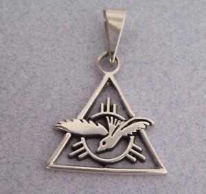 Dove in Triangle Logo - Mexico 925 Silver Taxco Triangle Pyramid Holy Spirit Dove Bird