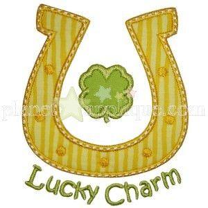 Lucky Horseshoe Logo - Lucky Horseshoe Applique - Planet Applique Inc