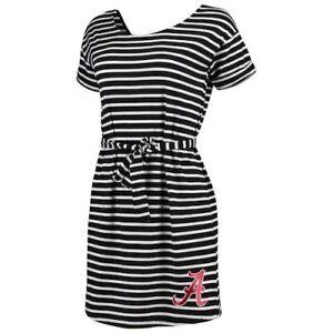 Little Black and White Alabama Logo - Alabama Crimson Tide Women's Black Pretty Little Thing Striped Dress ...