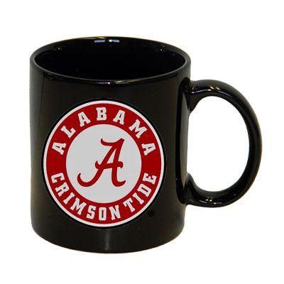 Little Black and White Alabama Logo - 11 Oz. Black Coffee Cup | University of Alabama Supply Store