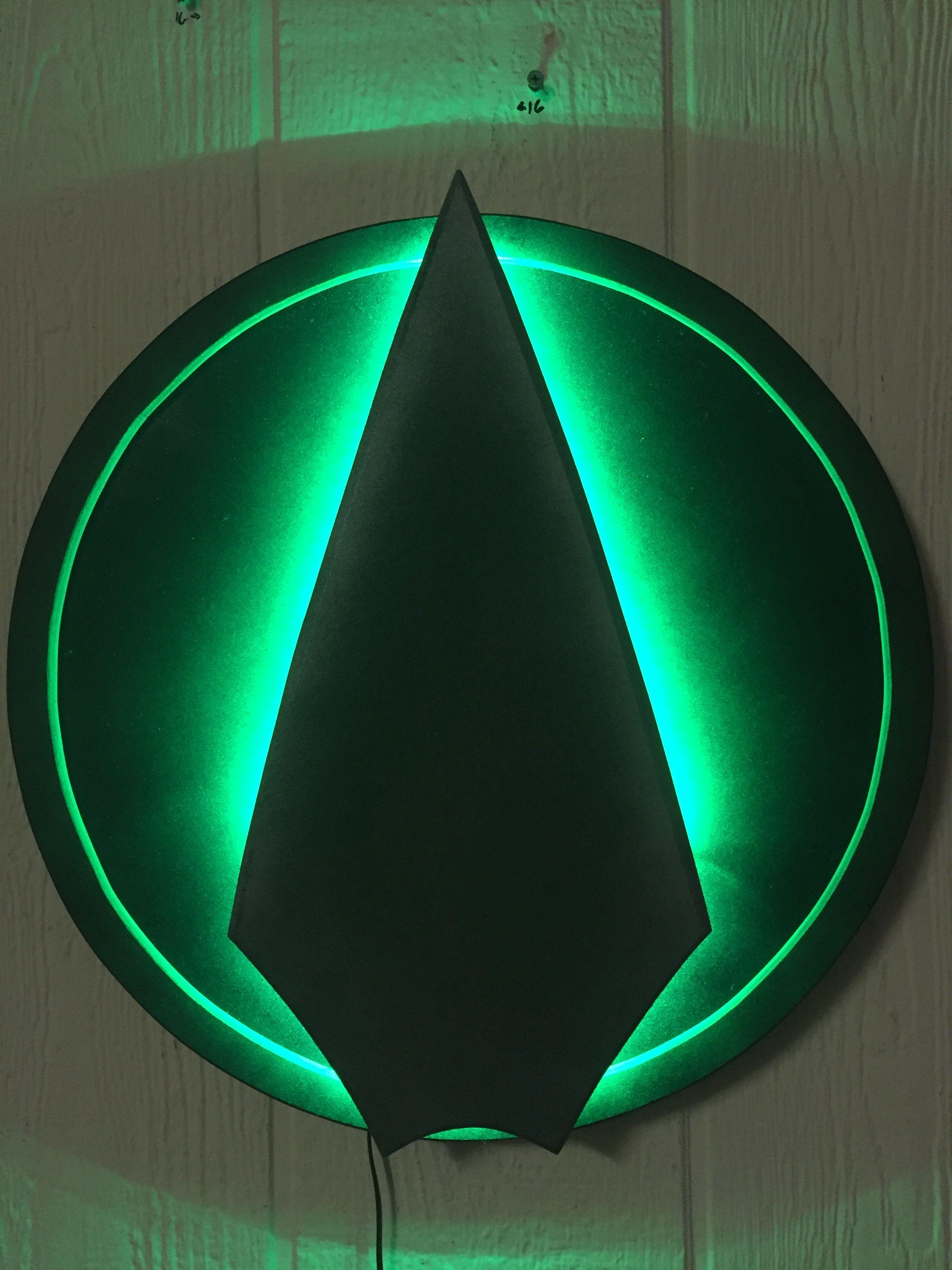 Green Arrow Logo - Green Arrow Logo Illuminated Wall Display | Home decor | Pinterest ...