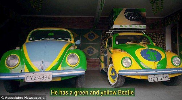 Green and Yellow Car Logo - Brazilian football fan Nelson Paviotti has been strictly purchasing ...
