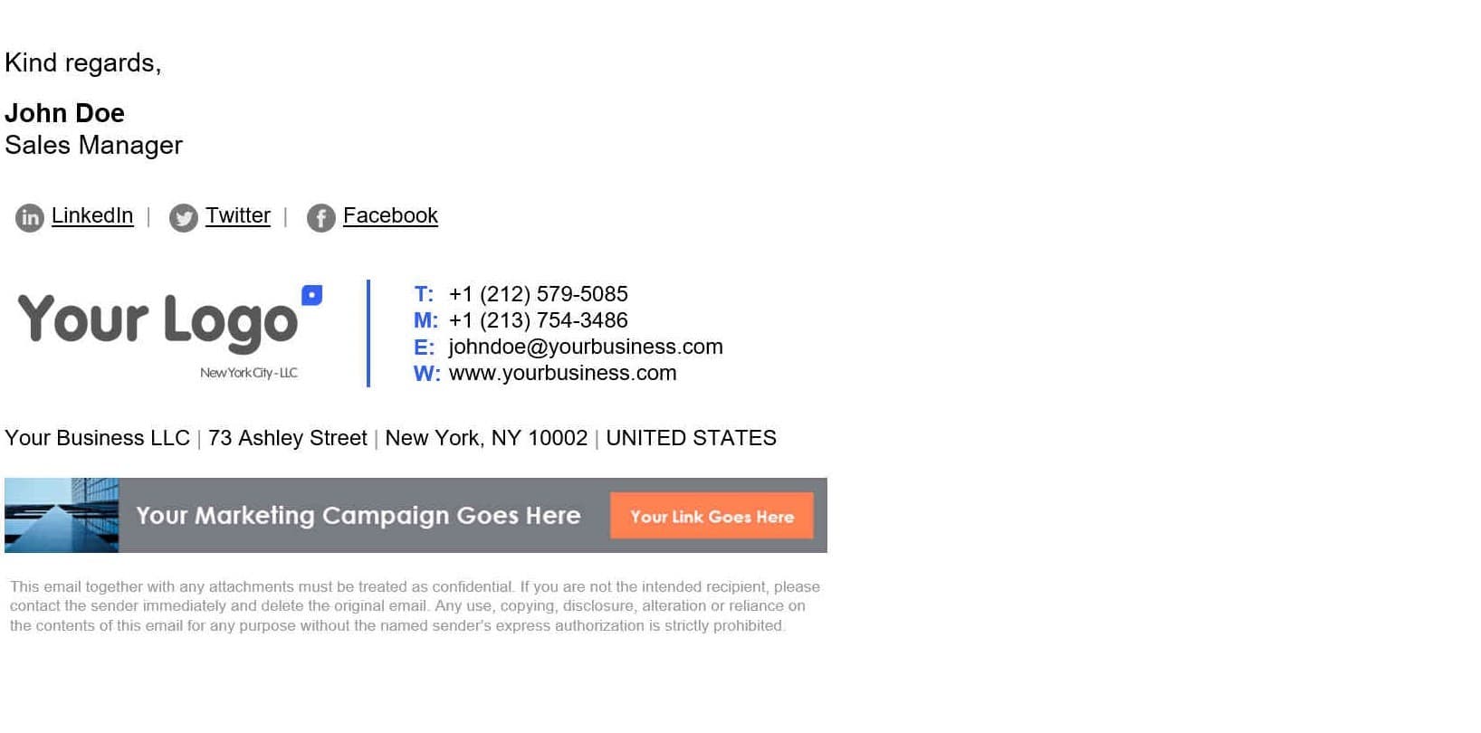 corporate email signature example