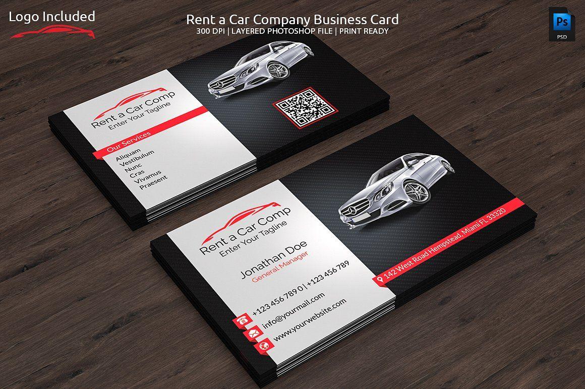 Automotive Business Card Logo - Rent a Car Business Card Business Card Templates Creative Market