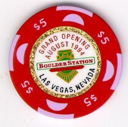 Boulder Station Logo - Boulder Station Las Vegas $5 Chip 1994 | Spinettis Gaming Supplies