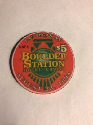 Boulder Station Logo - BOULDER STATION CASINO /(LAS VEGAS/) 20TH ANNIVERSARY $5 CHIP /(NEW