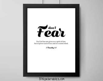 Printable Fear of God Logo - 2 Timothy 1:7 For God has not given us a spirit of fear.. | Etsy