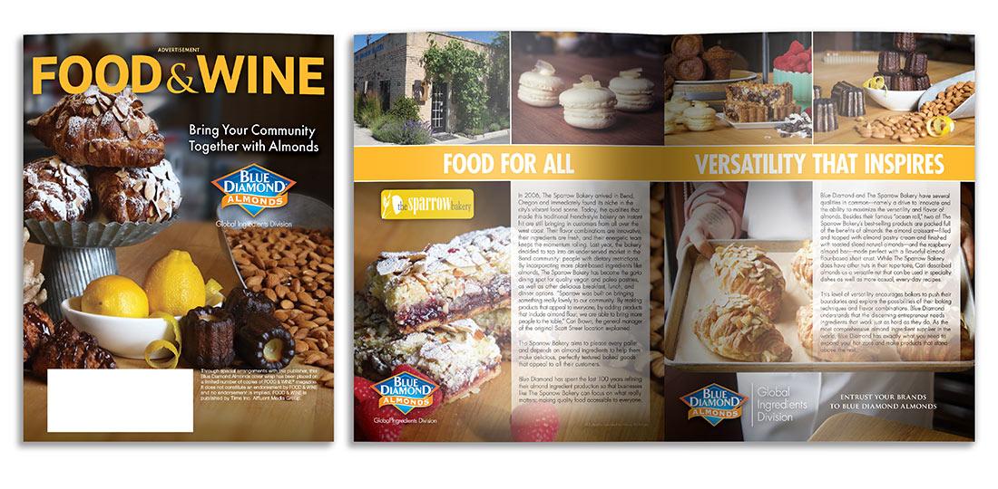 Blue Diamond Foods Logo - Blue Diamond Food & Wine Magazine Wrap - KenCreative