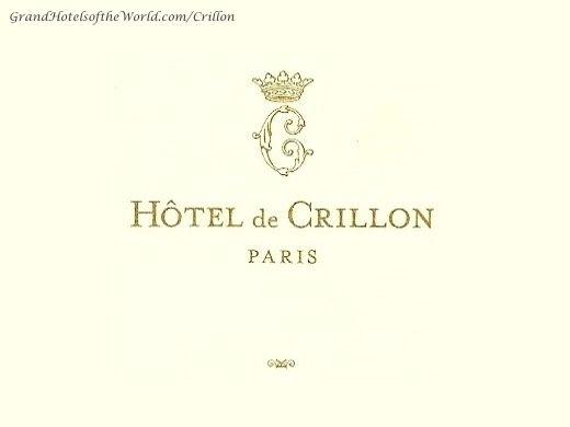 Paris Hotel Logo - Logo of the Hotel Crillon by Grand Hotels of the World