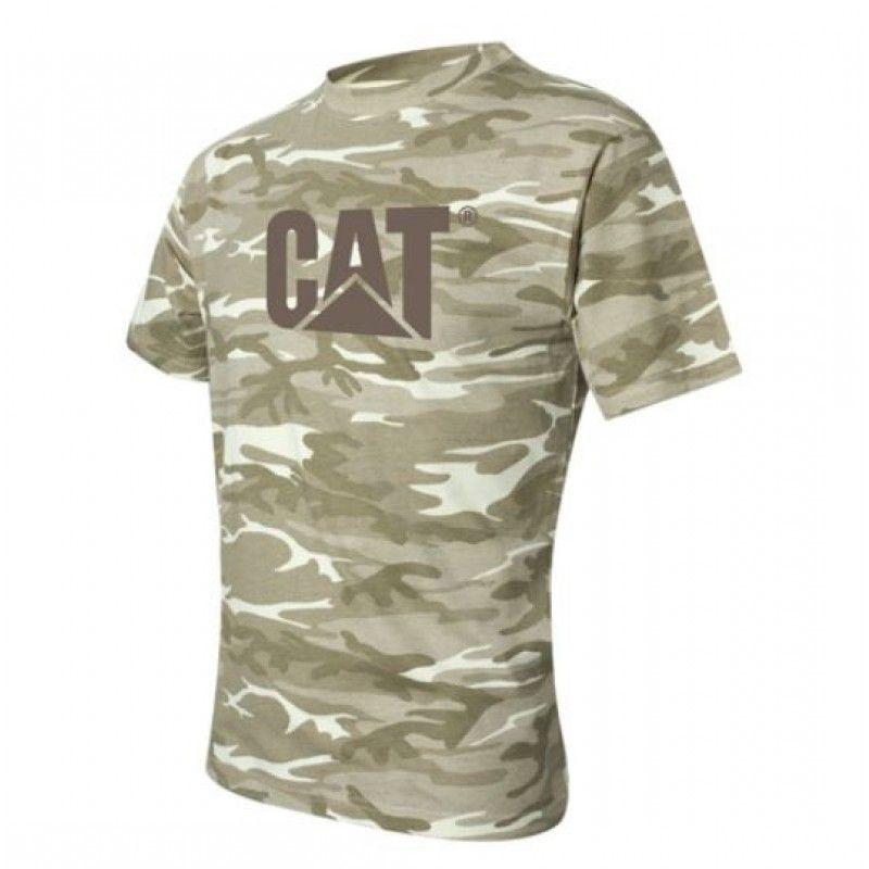 Camo Cat Logo - CAT LOGO CAMO TEE SAND