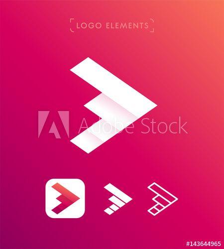 Forward Arrow Logo - Vector origami forward arrow logo design template set. App icon ...