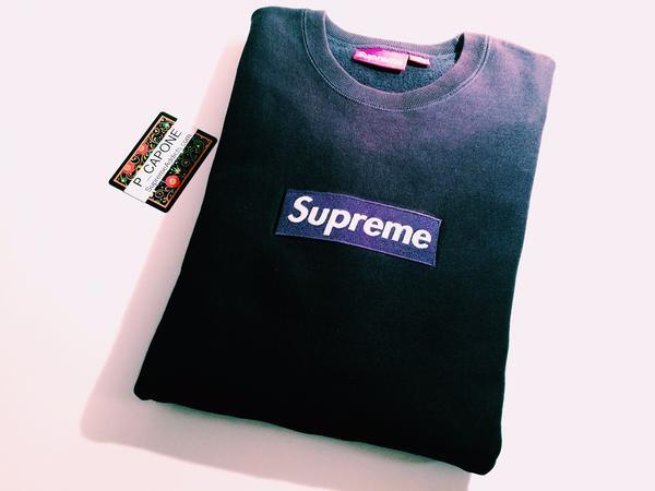 supreme purple on black box logo