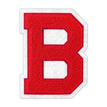 Letter B in Red Circle Logo - Amazon.com: B - Red on White - 4 1/2 Inch Heat Seal/Sew On Chenille ...