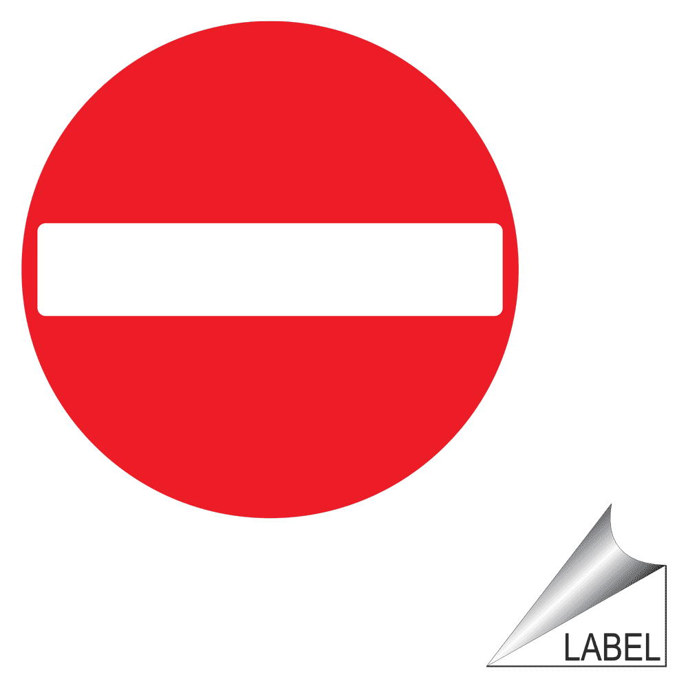B in Red Circle Logo - Do Not Enter Symbol Only Label LABEL CIRCLE 03 B Enter / Exit