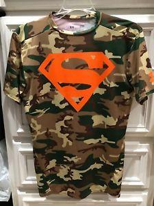 Orange Camo Superman Logo - Under Armour Alter Ego Mens SUPERMAN Fitted shirt Sz L Camo with ...