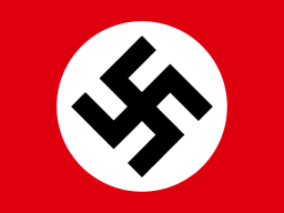 Red and White Circular Logo - be scared, pussy NO TRUMP NO KKK NO FASCIST USA - added