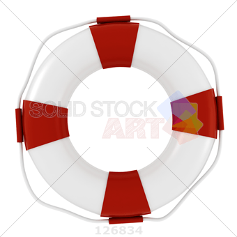 Red and White Circular Logo - of 3D red and white circular life preserver white white