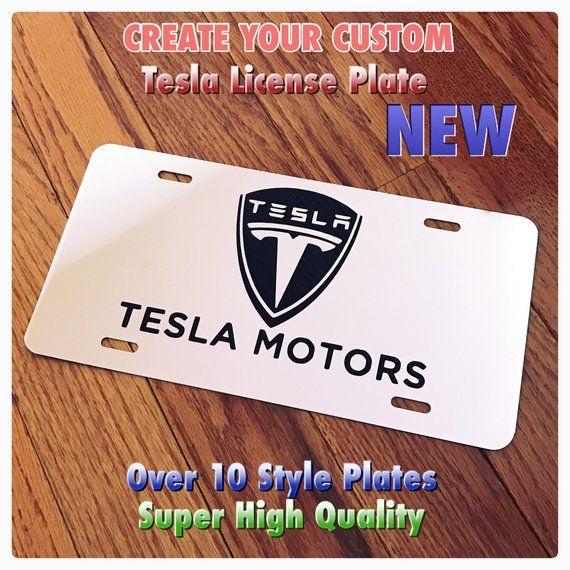Tesla Business Logo - Tesla Motors Logo Custom License Plate New Mirror Chrome | Etsy