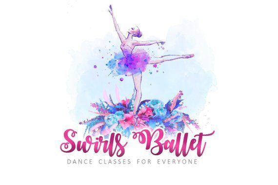 Dance Flower Logo - Ballet Logo Ballerina Logo Floral Ballet Logo Flowers Logo | Etsy