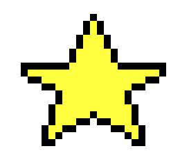 R and a Yellow Star Logo - Yellow Star Pixel Art
