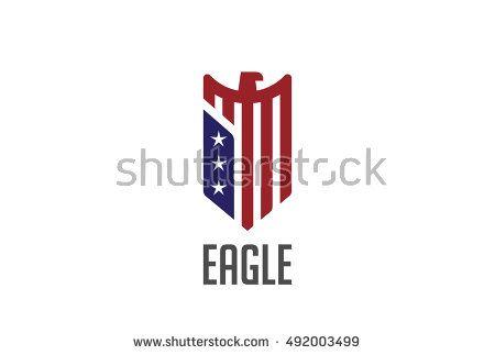 USA Eagle Logo - Eagle Logo abstract design vector template Shield shape. Falcon Hawk ...