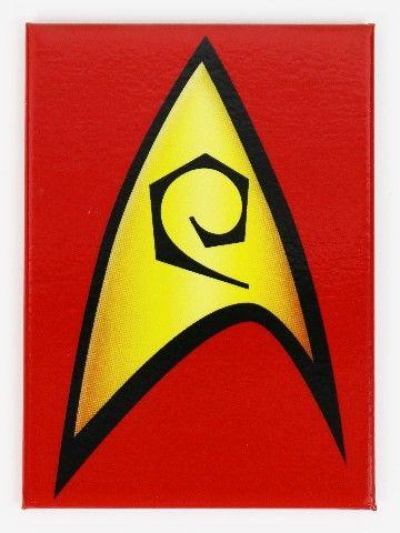 Red Star Trek Logo - Star Trek Red Communicator Badge Logo Refrigerator FRIDGE MAGNET ...