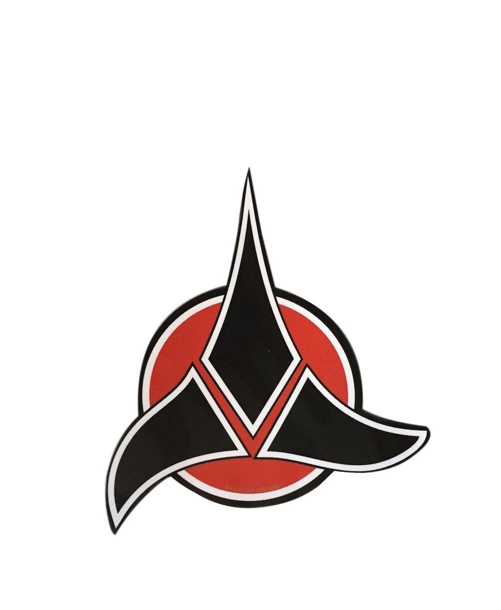 Red Star Trek Logo - Star Trek Klingon Red and Black Symbol Logo 4 Inch Peel and Stick ...