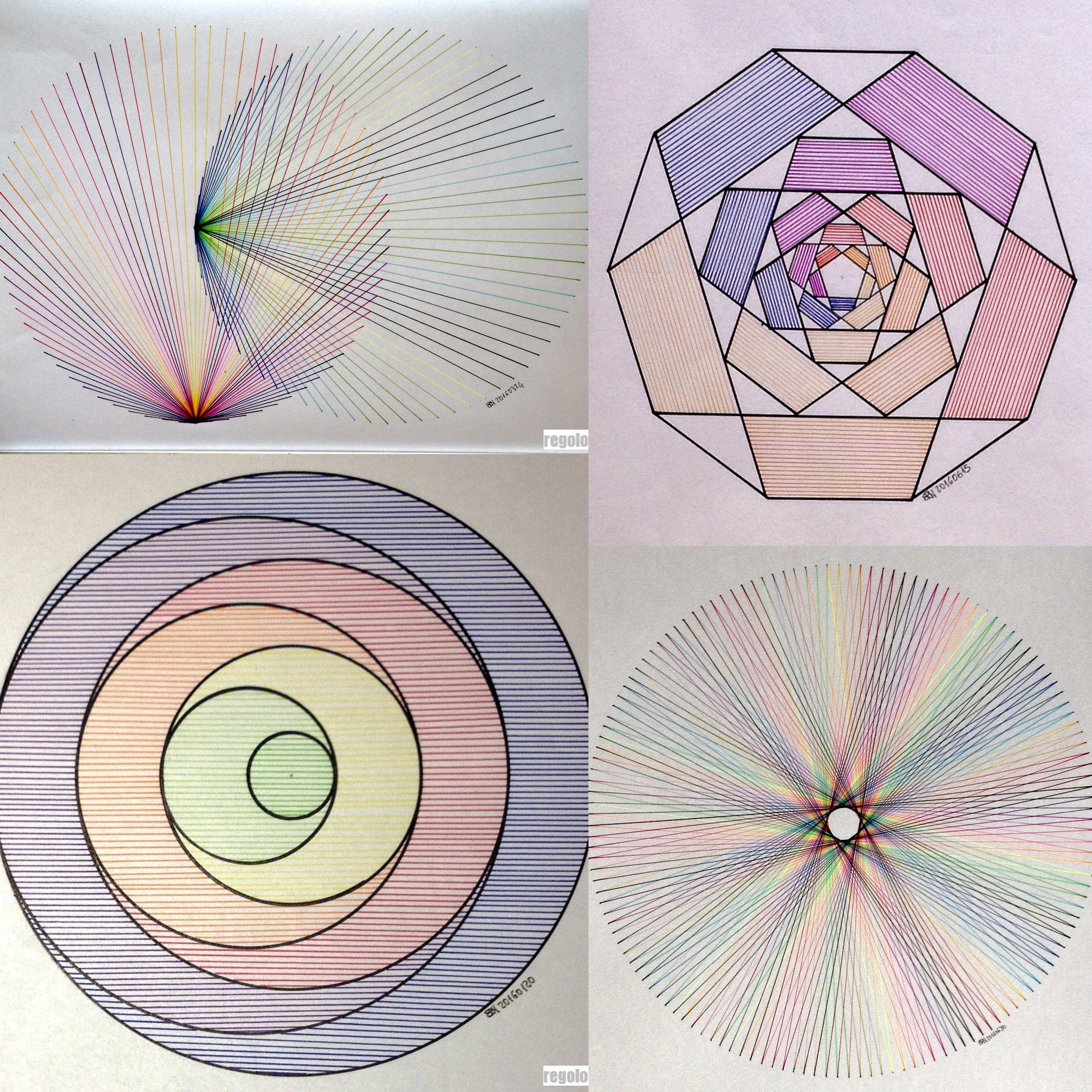 Pentagon Circle Rainbow Logo - geometry #symmetry #fractal #mathart #regolo54 #circle #light
