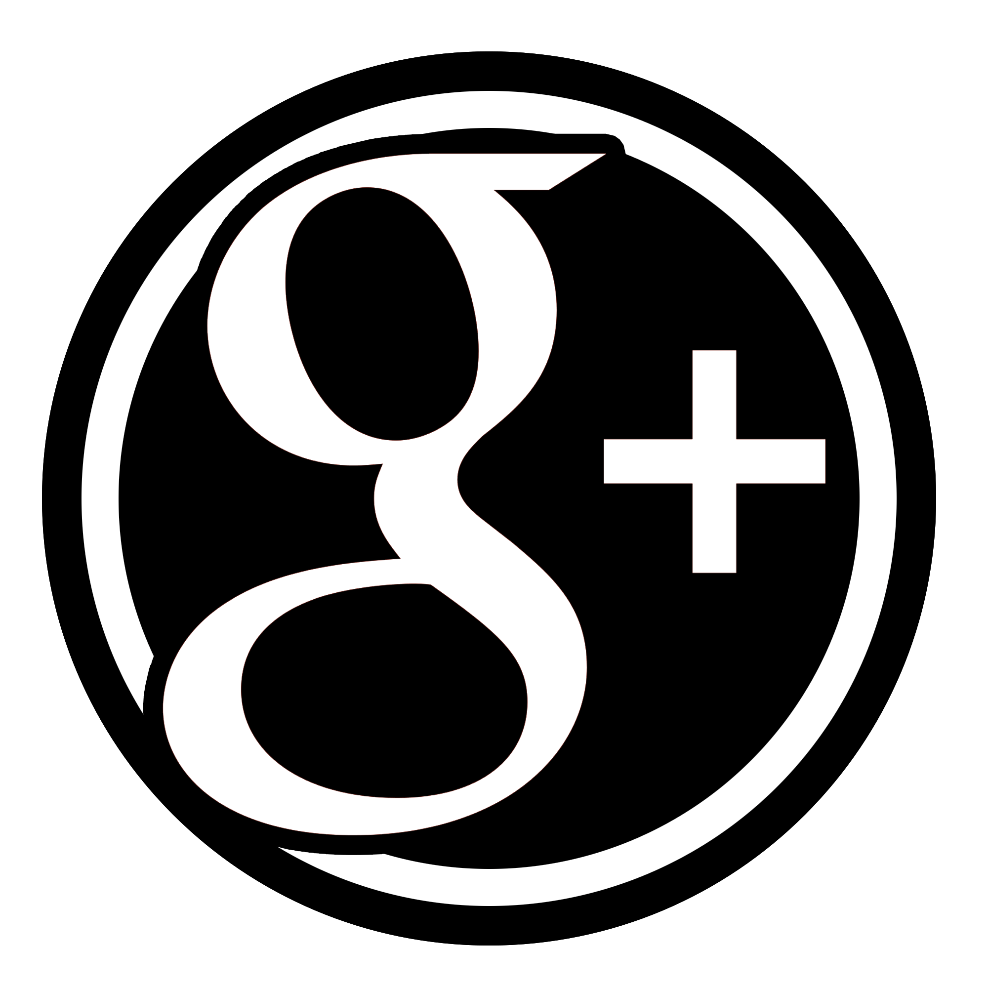 White Google Plus Logo - B&W G+ icon.png