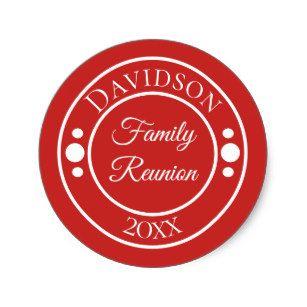 Red and White Circular Logo - White With Red Circles Stickers & Labels | Zazzle UK