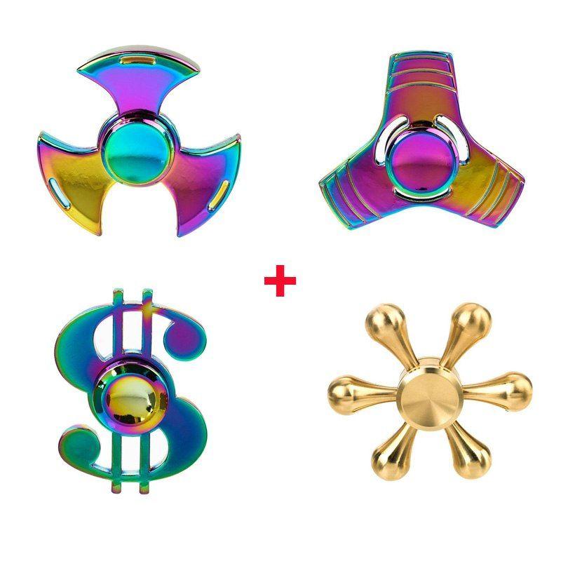 Pentagon Circle Rainbow Logo - Fidget Spinner Rainbow Colorful Metal Spinner Hand Spinner Spider