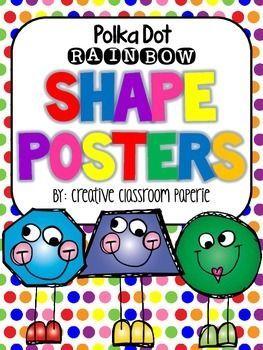 Pentagon Circle Rainbow Logo - Shape Posters: {RAINBOW} Polka Dots | Creative Classroom Paperie ...