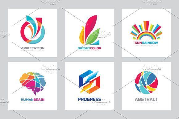 Abstract Vector Logo - Abstract Positive Vector logo Set Logo Templates Creative Market
