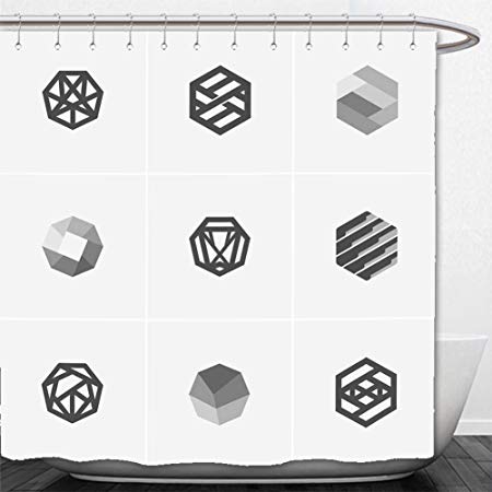 Abstract Vector Logo - Beshowere Shower Curtain modern abstract vector logo or element