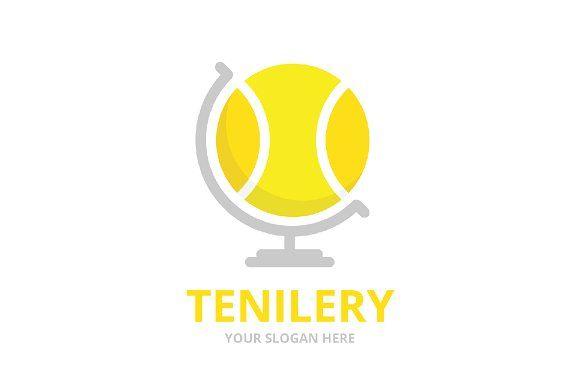 Yellow Globe Logo - Vector tennis and globe logo Logo Templates Creative Market