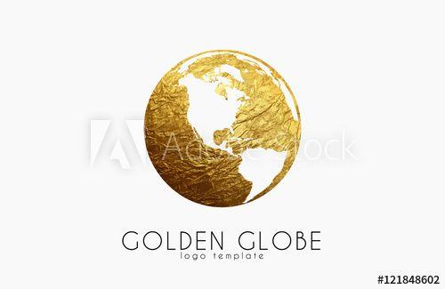 Yellow Globe Logo - Globe sign. Golden globe logo. Creative logo - Buy this stock vector ...