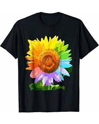 Rainbow Sunflower Logo - New Deal Alert: Sunflower - Rainbow Flower Tshirt