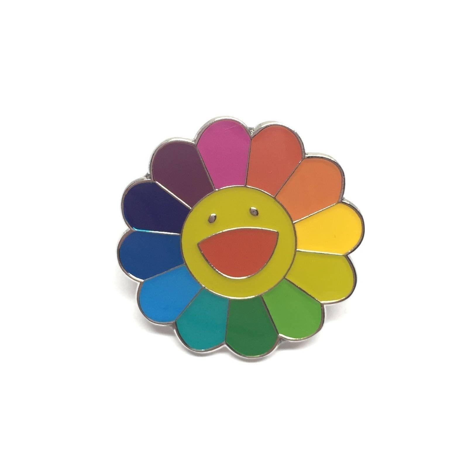 Rainbow Sunflower Logo - Emoticon Emoji Pins - Rainbow Sunflower - Slickies