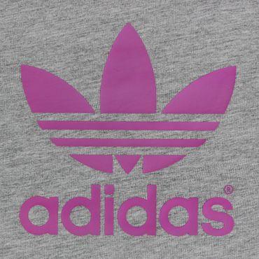 Purple Adidas Logo - Adidas Originals Ac Trefoil Logo Children's Girl's T-Shirt Grey ...