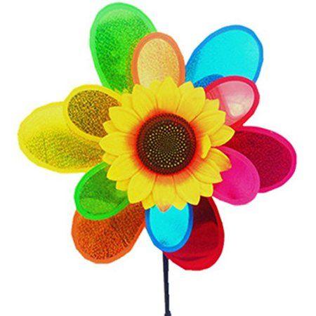 Rainbow Sunflower Logo - WingsÂ® Rainbow Sunflower Triple Wheel Spinner Garden - Walmart.com