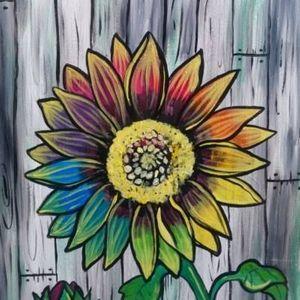 Rainbow Sunflower Logo - Paint Nite - Rainbow Sunflower at Flat Top Grill (Peoria - Shoppes ...