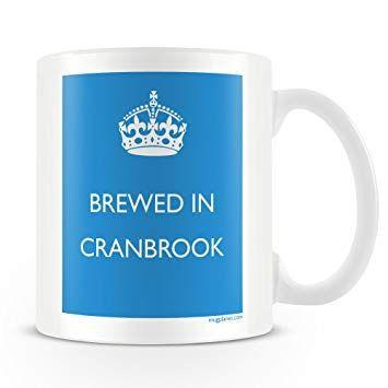 Cranbrook Logo - White Ceramic Mug with 'Brewed In Cranbrook' Logo.: Amazon.co.uk