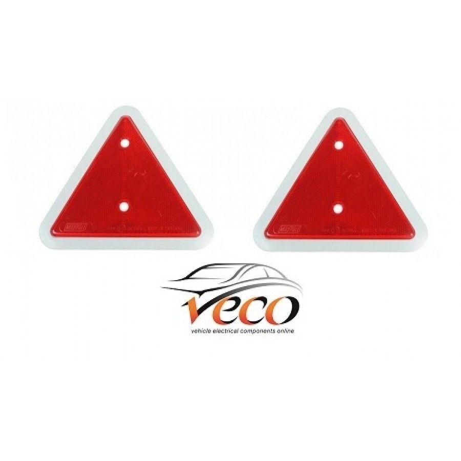 White Triangle Red Triangle Logo - X2 WARNING RED TRIANGLE REFLECTORS FOR CARAVANS TRAILERS TRUCKS